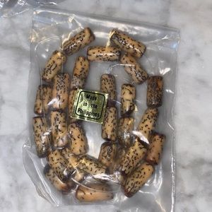 Bead, betel nut (waxed), 11x6mm-17x8mm tube.
